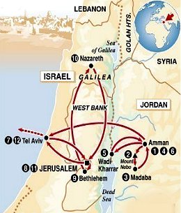 Itinerario del Papa a Tierra Santa