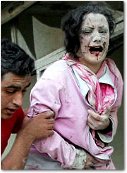 Mujer herida en Beirut